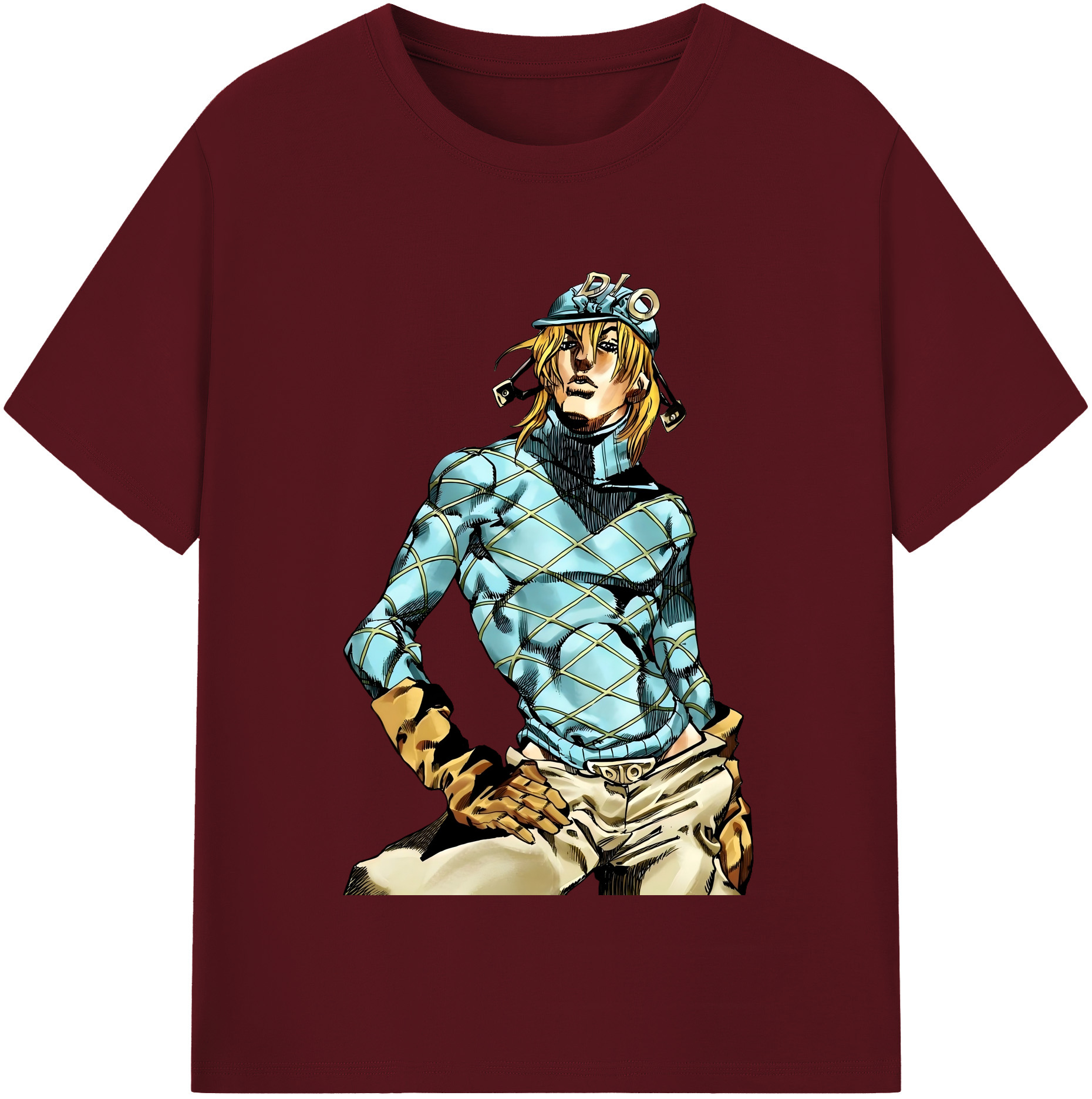 （画像用） ジョジョの奇妙な冒険 ディオ?ブランドー JoJo's Bizarre Adventure Dio Brando 綿100％半袖Tシャツ（フロントプリント）